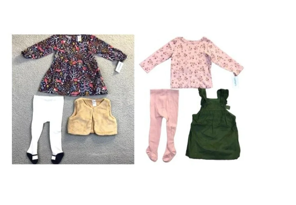 Carters Baby Girls Outfits 18M NWT Lot of 2 - 3 pc. Floral set and Animal set.